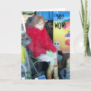 Carte STYLE AMUSANT-MANNEQUIN FEMME 50e ANNIVERSAIRE