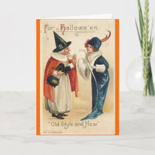 Carte Style ancien et nouveaux souhaits de Halloween