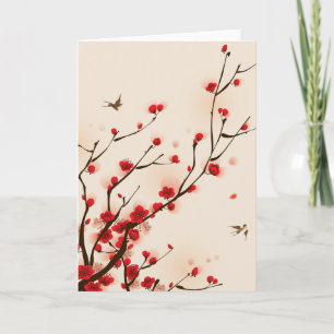 Carte Style asiatique Peinture Plum Blossom au printemps