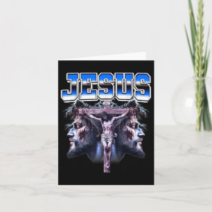 Carte Style Bootleg de Jésus Cross Christian 90s