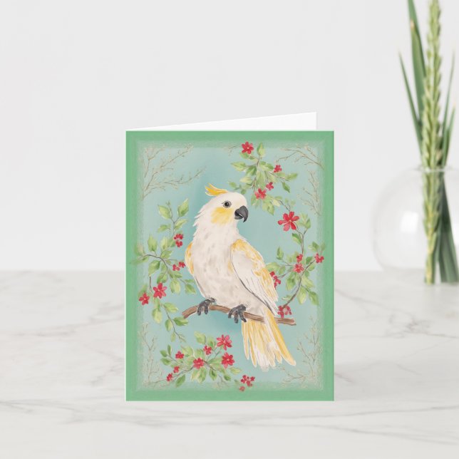 Carte Style Chinoiserie Cockatoo Peinture Papeterie (Devant)