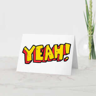 Carte Style de bande dessinée Yeah Texte graphique en ja