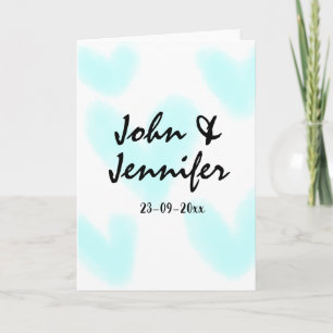 Carte style de texte minimal simple blanc mariage cœur b