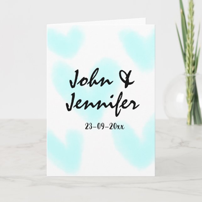 Carte style de texte minimal simple blanc mariage cœur b (Devant)