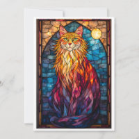 Style de vitrail Grand chat plat duveteux