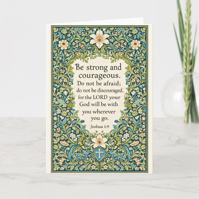 Carte style floral et écriture de William Morris (Devant)