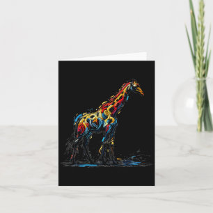 Carte Style Impressionniste Coloré Animalier Girafe