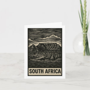 Carte Style Linocut Afrique du Sud