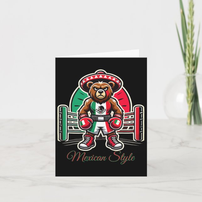 Carte Style Mexicain Boxe Mexicaine Pour Garçons (Devant)