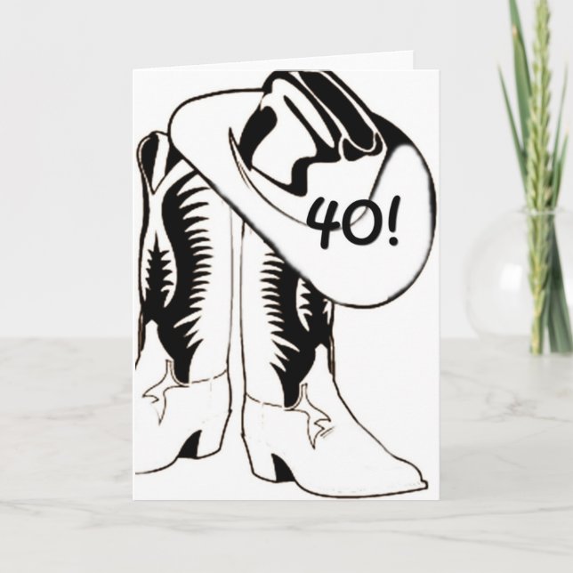 Carte STYLE OCCIDENTAL "40e" ANNIVERSAIRE (Devant)