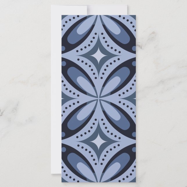 Carte Style rétro Motif géométrique bleu (Devant)