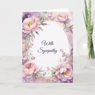 Carte Style rose Peony Aquarelle Sympathie