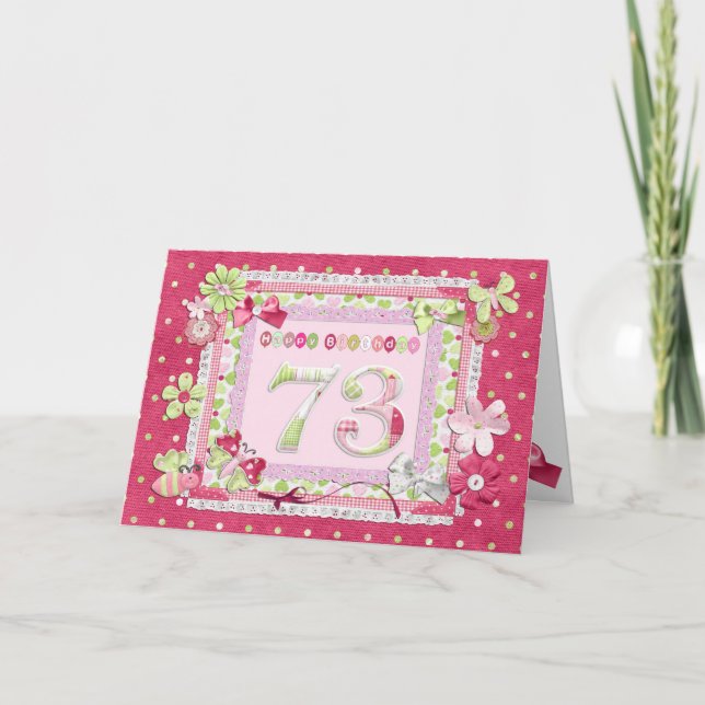 Carte Style scrapbooking 73e anniversaire (Devant)