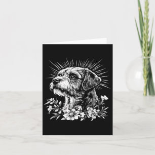 Carte Style tatouage Bordure d'aile Terrie Chien rétro _