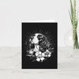 Carte Style tatouage rétro Anglais Springer Spaniel Chie
