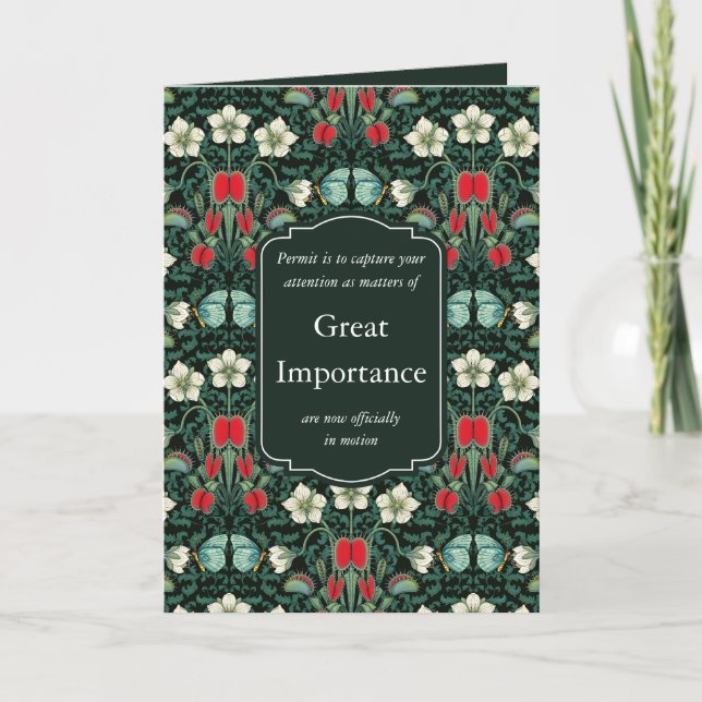 Carte Style victorien Vénus Flytrap & Butterfly Custom (Devant)