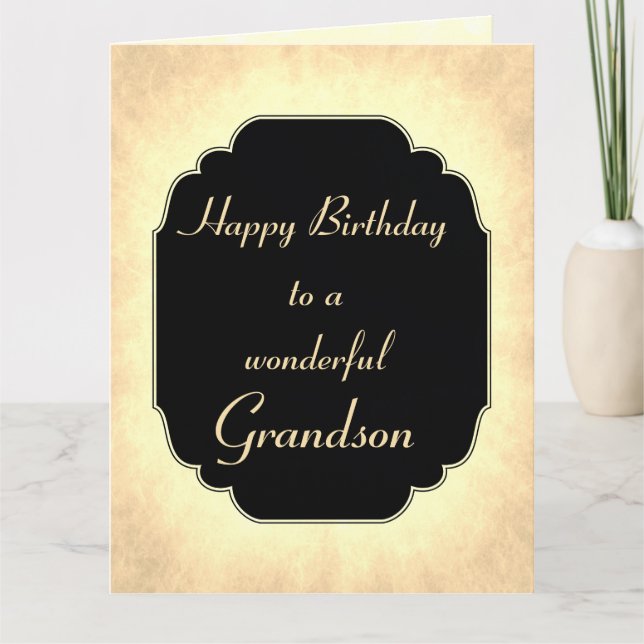 Carte Style vintage Birthday Grandson (Devant)