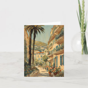 Carte Style vintage Cannes Français Aquarelle