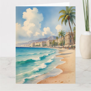 Carte Style vintage Côte d'Azur Voyage en France