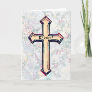 Carte Style vintage Cross Faith Easter Card Scripture