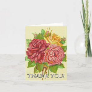 Carte Style vintage Floral / Fleurs Merci