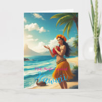 Style Vintage Hawaïen Voyage Honolulu Fille Hula