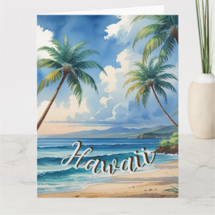 Carte Style vintage Hawaii Travel Coast Blue Sea