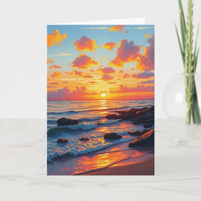 Carte Style vintage Hawaii Travel Coast Sea Sunset (Devant)