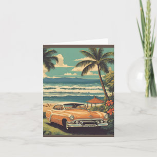 Carte Style vintage Hawaiian Travel Honolulu Mid-Pacific