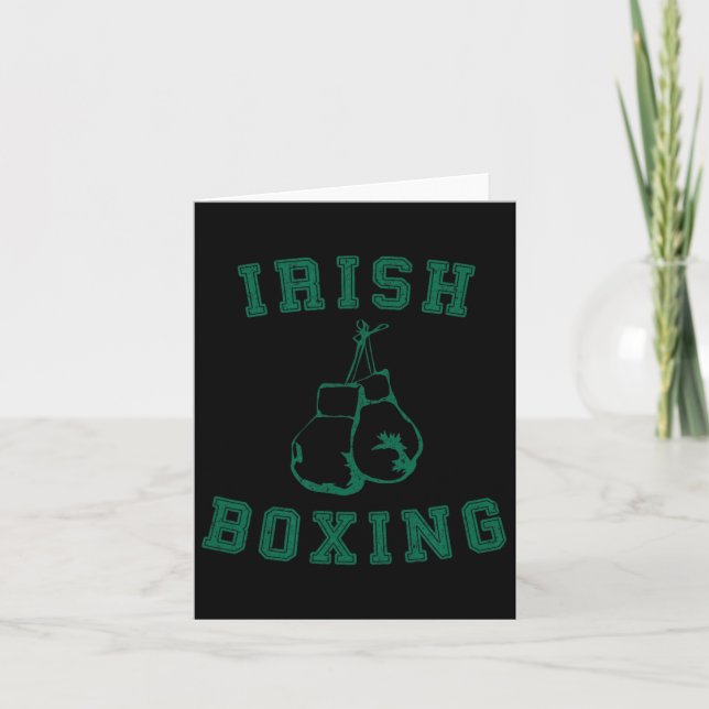 Carte Style Vintage Irlandais Boxe Vert (Devant)