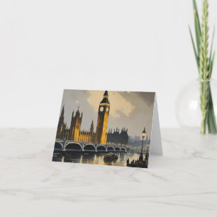 Carte Style vintage Londres Voyager Big Ben Parlement