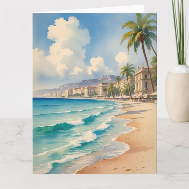 Carte Style vintage Monte Carlo Beach Travel (Devant)