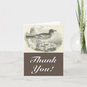 Carte Style vintage, Oiseau, "Merci !"