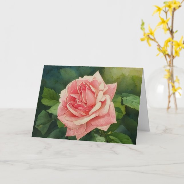 Carte Style vintage Peacht Rose Garden Art (Fleur jaune)