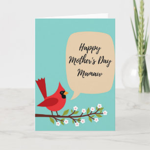 Carte stylisée de la fête des mères avec oiseau