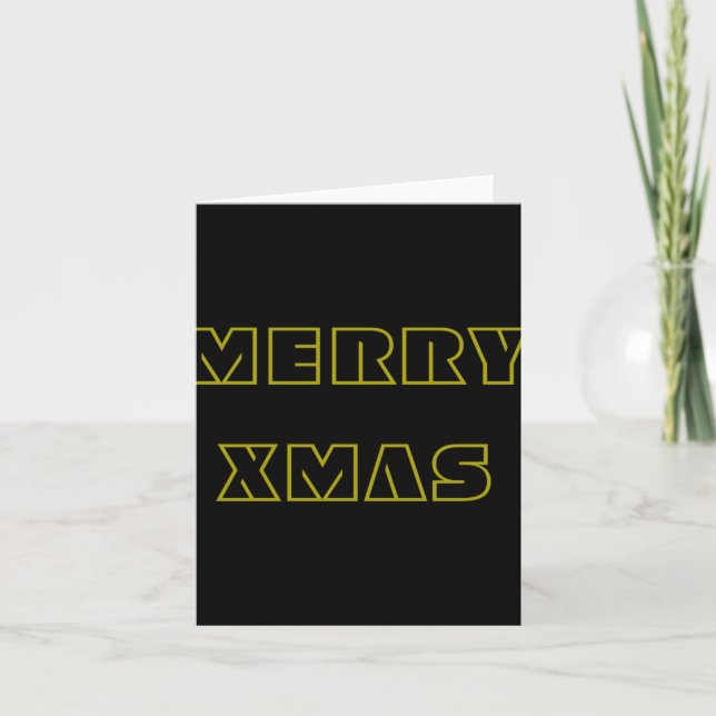 Carte Stylish Black And Gold Merry Xmas Script Christmas (Devant)