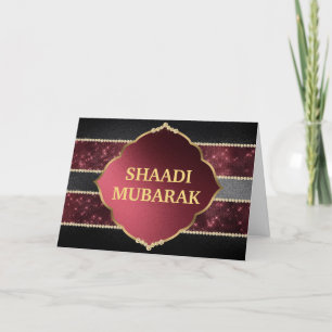 Carte Stylish Black and Red Shaadi Mubarak