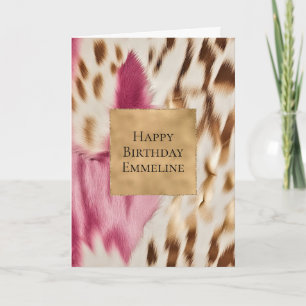 Carte Stylish Girly Rose White Gold Zebra