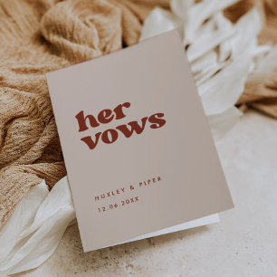 Carte Stylish retro Peach rose Ses voeux mariage vows