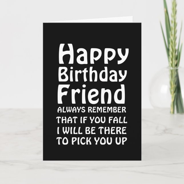Carte Stylish You Fall Funny Happy Birthday Friend Card (Devant)
