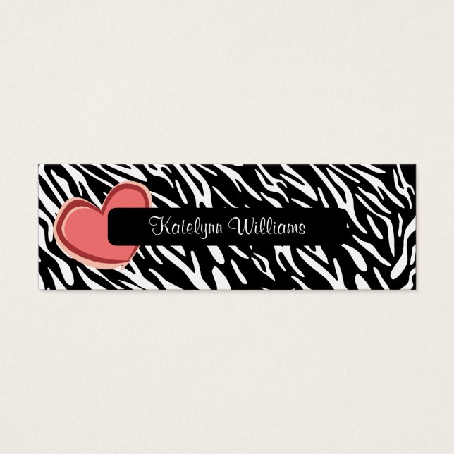 Carte stylish Zebra Print Heart (Devant)