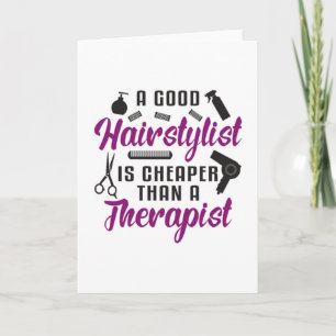 Carte Styliste Cheveux Barber Ciseaux Thérapie Idée cade