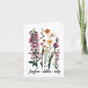 Carte Subtil Floral Anti Trump Vintage Foxglove Dahlia T