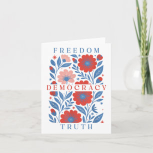 Carte Subtil Liberté Démocratie Vérité Boho Floral 4ème