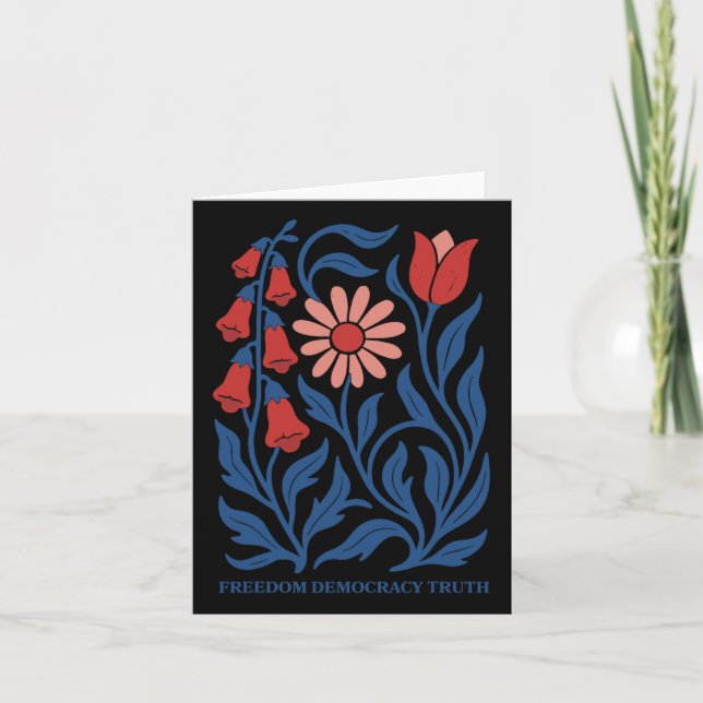 Carte Subtil résister Trump Foxglove Daisy Tulip Flower  (Devant)