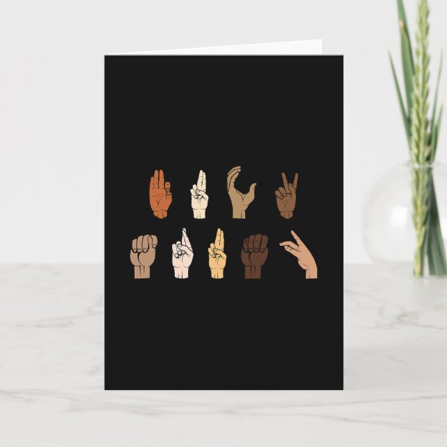 Carte Subtle Anti-trump Blm Asl Sign Language  (Devant)