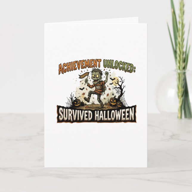 Carte Succès Débloqué Survécu à Halloween (Devant)