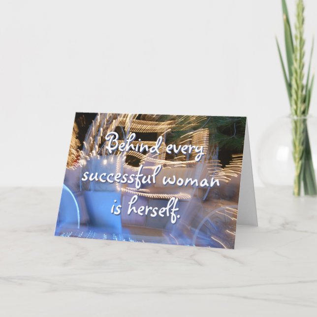 Carte Successful woman quote sparkly gold carriage photo (Devant)