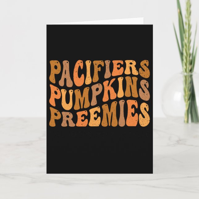 Carte Sucettes Groovy Citrouilles Prematures Infirmière  (Devant)