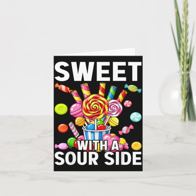 Carte Sucré avec un côté aigre drôle patch de bonbons dé (Devant)